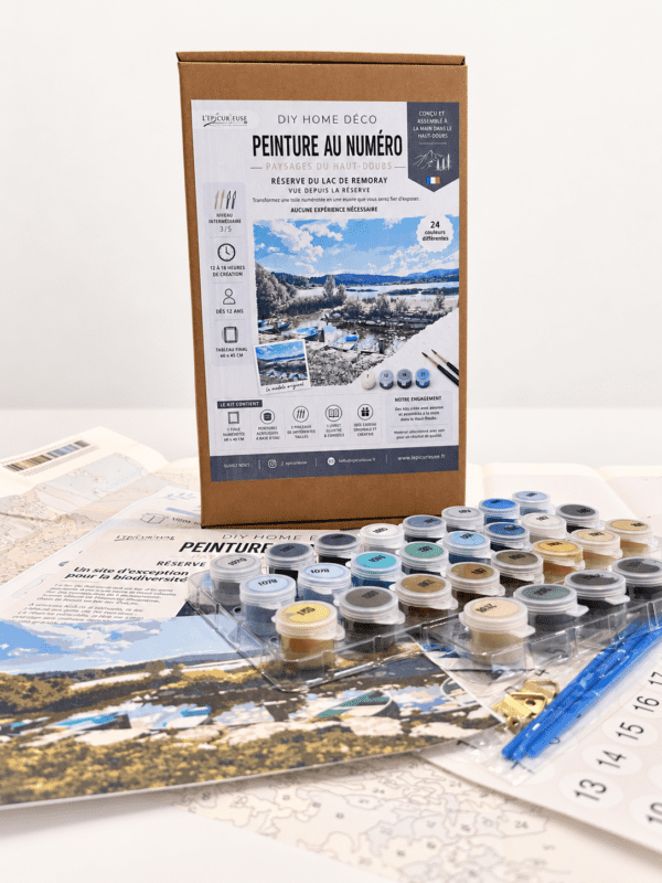 Kit DIY peinture au numéro Réserve du lac de Remoray 60 x 45 cm