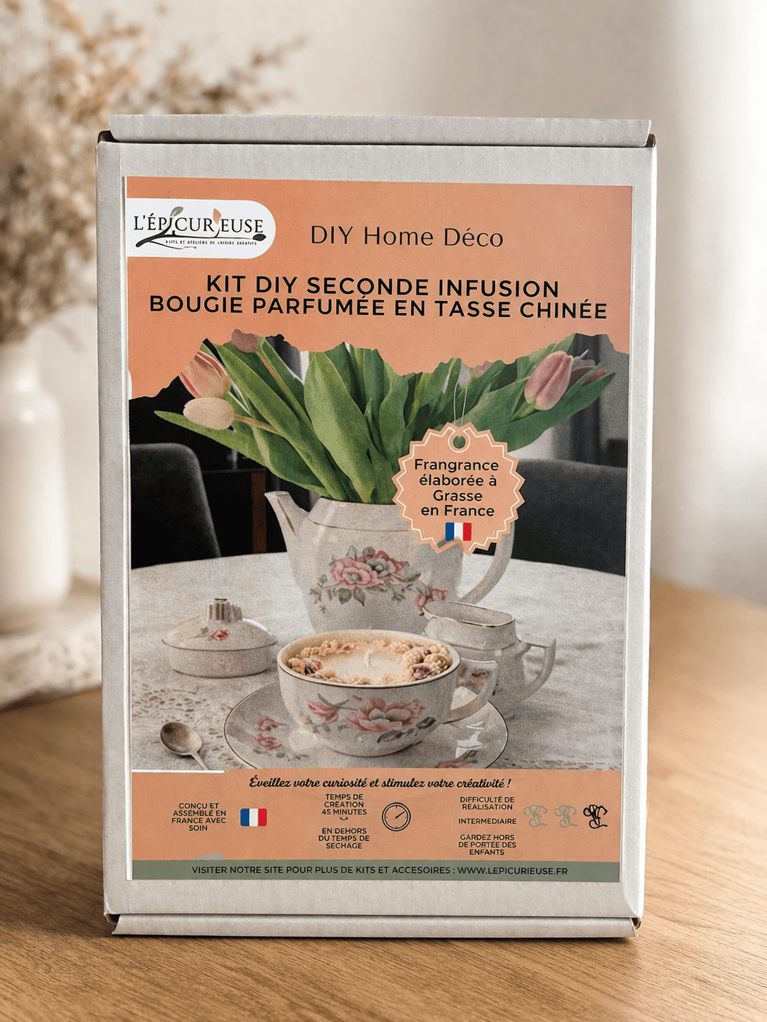 kit DIY bougie parfumée tasse chinée