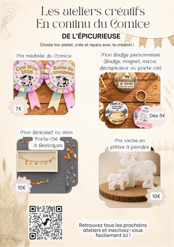 Ateliers créatifs flash proposés par L’Épicurieuse au Comice de Saint-Antoine le 10 octobre 2026