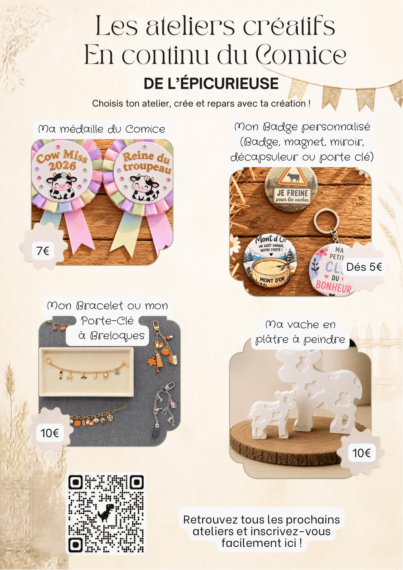 Ateliers créatifs flash proposés par L’Épicurieuse au Comice de Saint-Antoine le 10 octobre 2026
