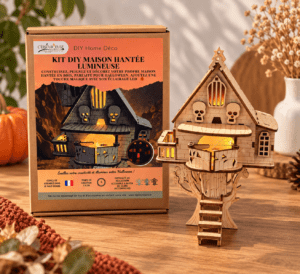 Kit DIY maison hantée lumineuse en bois pour Halloween – L’Épicurieuse