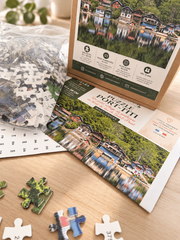Pièces numérotées et fiche d’aide du puzzle Port-Titi 500 pièces