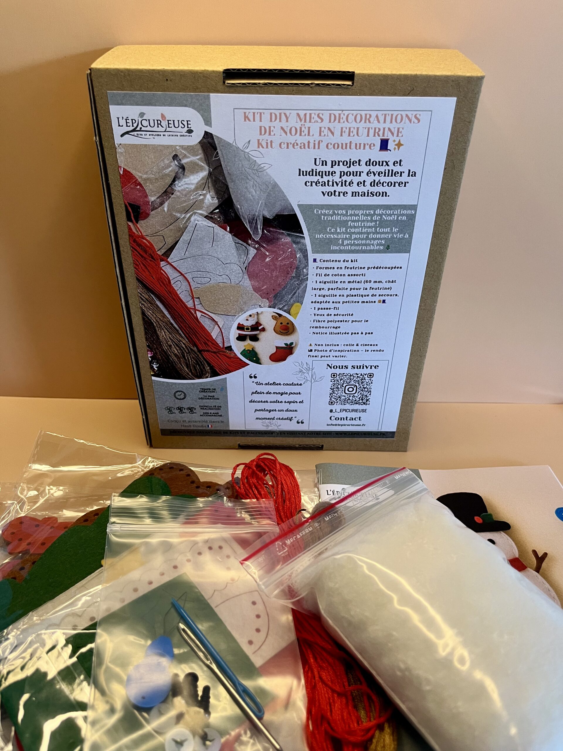 Kit Couture Feutrine Chaussettes De Noël DIY | 12 Pièces | Activité Manuelle Créative Pour Enfants | Jouet éducatif Garçon Fille