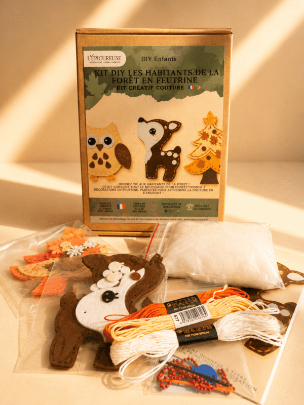 Kit DIY Couture – Les Habitants de la Forêt – Hibou, Faon & Sapin en feutrine