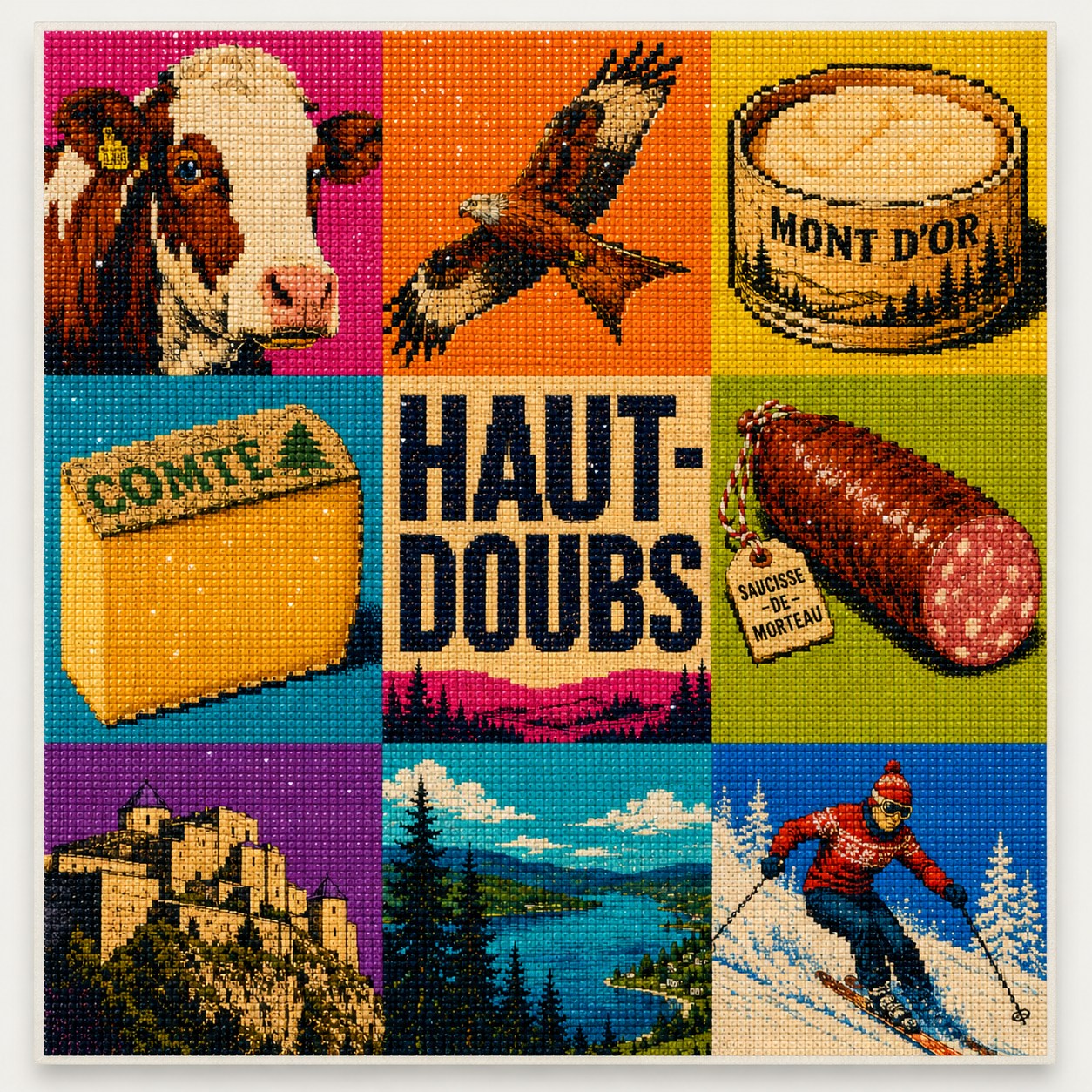 Diamond Painting Haut-Doubs 30 × 30 cm – Haut-Doubs Pop | L’Épicurieuse