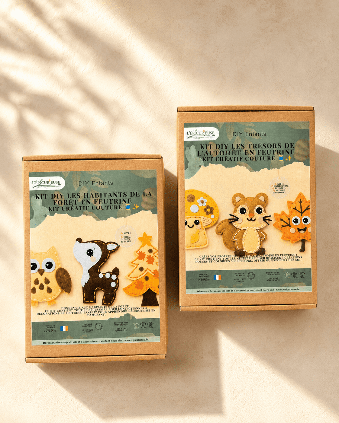 Kit DIY Couture – Les Habitants de la Forêt – Hibou, Faon & Sapin en feutrine – Image 3